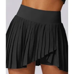 US Open Women's Solid Colored Tennis Skirts Tennis Skirts with Shorts Pleated Side Split Quick Dry Tennis Golf Pickleball Bottoms Black White Blue Tennis Clothing