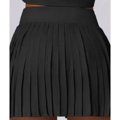 US Open Women's Solid Colored Tennis Skirts Tennis Skirts with Shorts Pleated Side Split Quick Dry Tennis Golf Pickleball Bottoms Black White Blue Tennis Clothing