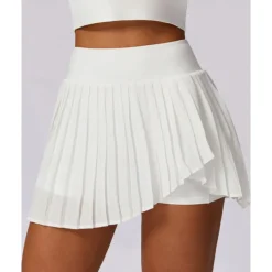 US Open Women's Solid Colored Tennis Skirts Tennis Skirts with Shorts Pleated Side Split Quick Dry Tennis Golf Pickleball Bottoms Black White Blue Tennis Clothing
