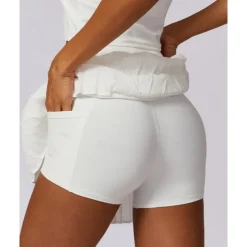 US Open Women's Solid Colored Tennis Skirts Tennis Skirts with Shorts Pleated Side Split Quick Dry Tennis Golf Pickleball Bottoms Black White Blue Tennis Clothing