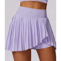 US Open Women's Solid Colored Tennis Skirts Tennis Skirts with Shorts Pleated Side Split Quick Dry Tennis Golf Pickleball Bottoms Black White Blue Tennis Clothing