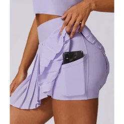 US Open Women's Solid Colored Tennis Skirts Tennis Skirts with Shorts Pleated Side Split Quick Dry Tennis Golf Pickleball Bottoms Black White Blue Tennis Clothing