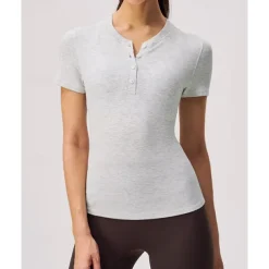 US Open Women's Solid Colored Tennis Tops Short Sleeve Buttons Moisture Wicking Tennis Pickleball V Neck Top Black White Blue Tennis Clothing