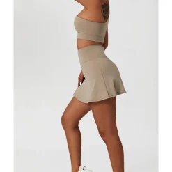 US Open Women's Solid Colored Tennis Set Sleeveless Split Quick Dry Breathable Tennis Pickleball Yoga One Shoulder Black White Dark Navy Tennis Clothing