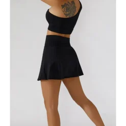 US Open Women's Solid Colored Tennis Set Sleeveless Split Quick Dry Breathable Tennis Pickleball Yoga One Shoulder Black White Dark Navy Tennis Clothing