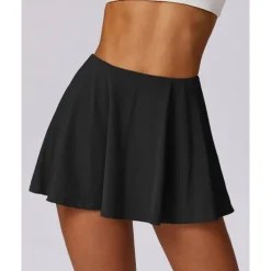 US Open Women's Solid Colored Tennis Skirts Tennis Skirts with Shorts Pleated UPF50+ Quick Dry Tennis Golf Pickleball Bottoms Black Pink Blue Tennis Clothing