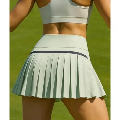 US Open Women's Solid Colored Tennis Skirts with Shorts Reflective Strip Wide Waistband Moisture Wicking Breathable Tennis Pickleball Running White Pink Blue Tennis Clothing