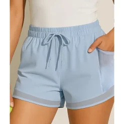 US Open Women's Solid Colored Running Shorts Sports Shorts Drawstring Pocket 2 in 1 Quick Dry Breathable Tennis Pickleball Yoga Bottoms Black Sky Blue Khaki Tennis Clothing
