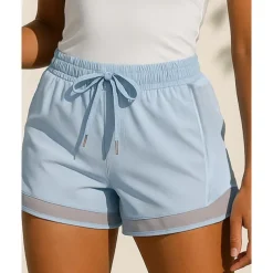 US Open Women's Solid Colored Running Shorts Sports Shorts Drawstring Pocket 2 in 1 Quick Dry Breathable Tennis Pickleball Yoga Bottoms Black Sky Blue Khaki Tennis Clothing