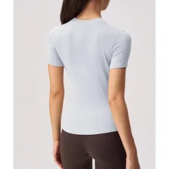 US Open Women's Solid Colored Tennis Top Short Sleeve Buttons Breathable Tennis Pickleball Round Neck Dress Black White Sky Blue Spandex Tennis Clothing