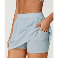 US Open Women's Solid Colored Tennis Skirts Tennis Skirts with Shorts Pleated UPF50+ Quick Dry Tennis Golf Pickleball Bottoms Black Ivory Light Green Tennis Clothing