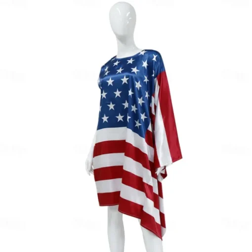 USA Flag Halloween 4th of July Costume Carnival Costume Funny Adults' Women's Carnival Independence Day / the Fourth of July July 4 Performance Party Easy Halloween Costumes Dress Up