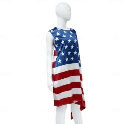 USA Flag Halloween 4th of July Costume Carnival Costume Funny Adults' Women's Carnival Independence Day / the Fourth of July July 4 Performance Party Easy Halloween Costumes Dress Up