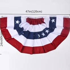 USA Patriotic Pleated Fan Flags,4th of July Decorations Outdoor,Bunting Flag Banners,USA Flags Pleated Fan Flag,Patriotic Bunting For Outside,Red White And Blue Buntings Decorations