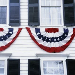 USA Patriotic Pleated Fan Flag - 2PCS American US Flag Bunting Banner Patriotic Bunting Flag Stars and Stripes Flag Bunting for Memorial Day The 4th of July and Labour Day