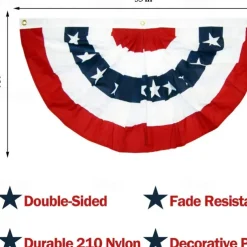 USA Patriotic Pleated Fan Flag - 2PCS American US Flag Bunting Banner Patriotic Bunting Flag Stars and Stripes Flag Bunting for Memorial Day The 4th of July and Labour Day
