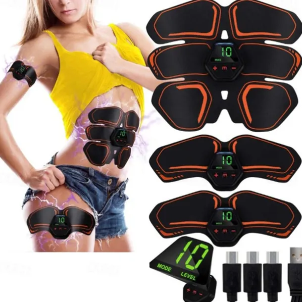USB Abs Stimulator Muscle Toner Women Men Arms Legs Shaper Trainer Toner Abdominal Training Belt