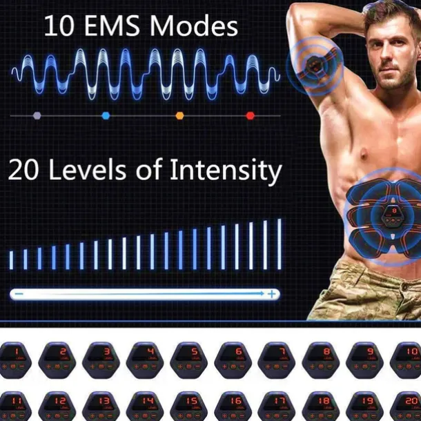 USB Abs Stimulator Muscle Toner Women Men Arms Legs Shaper Trainer Toner Abdominal Training Belt