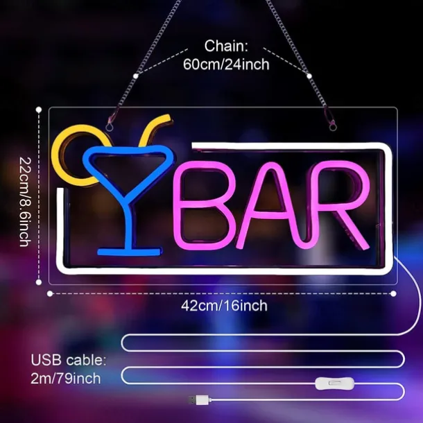 USB Acrylic Neon Decorative Light Bar Decorative Light Halloween Christmas Decorative Light