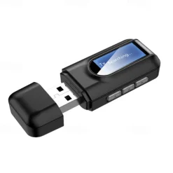 USB Bluetooth 5.0 Audio Transmitter Receiver LCD Display 3.5MM AUX RCA Stereo Wireless Adapter Dongle For PC TV Car Headphones