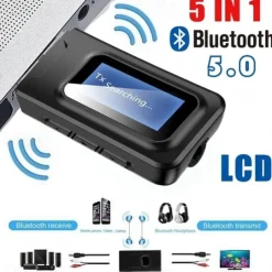 USB Bluetooth 5.0 Audio Transmitter Receiver LCD Display 3.5MM AUX RCA Stereo Wireless Adapter Dongle For PC TV Car Headphones