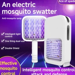 USB Charging Electric Mosquito Swatter – Rechargeable Household Mosquito Killer Lamp with Electric Shock Fly Zapper