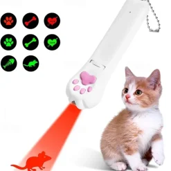 USB Charging Projection LED Cat Toys Funny Infrared Ultraviolet Ray mouse Fish Bone Cat Clawpattern Beam Tease Cat Accessories