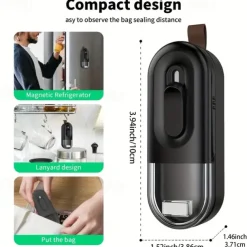 USB Charging Sealer Household Snack Bag Unsealing Integrated Sealer Food Bag Convenient Mini Sealer