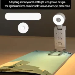 USB Clip Reading Light - Portable Folding LED Bookmark Light with Rechargeable Battery, Perfect for Living Room and Bedroom Lighting 1PC