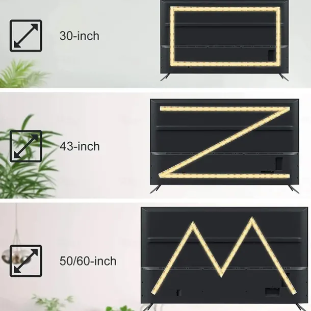 USB COB LED Strip Lights, Dimmable 1-3m TV Backlight 300 LEDs/m, CRI85 with RF Remote Control, Flexible Tape Light for DIY Bedroom, Kitchen, Under Cabinet Lighting