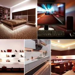 USB COB LED Strip Lights, Dimmable 1-3m TV Backlight 300 LEDs/m, CRI85 with RF Remote Control, Flexible Tape Light for DIY Bedroom, Kitchen, Under Cabinet Lighting