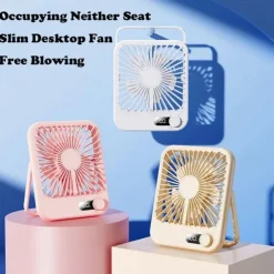 USB Desktop Fan - Ultra-Thin Portable Wind-Powered Charging, Summer Cooling Mini Fan, Portable Device, Super Quiet, Suitable for Home, Student Dorms, Bedside, Silent Ultra-Thin Desktop Fan