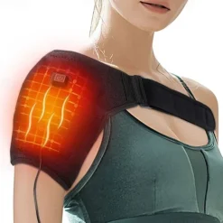 USB Electronic Heated Shoulder Wrap Men Women Adjustable Heating Pad Shoulder Support Brace Hot Therapy Pain Relief Recovery