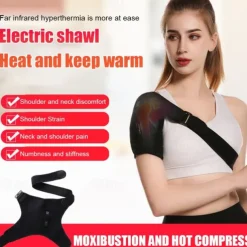 USB Electronic Heated Shoulder Wrap Men Women Adjustable Heating Pad Shoulder Support Brace Hot Therapy Pain Relief Recovery