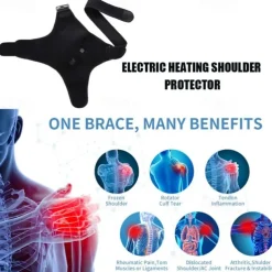 USB Electronic Heated Shoulder Wrap Men Women Adjustable Heating Pad Shoulder Support Brace Hot Therapy Pain Relief Recovery