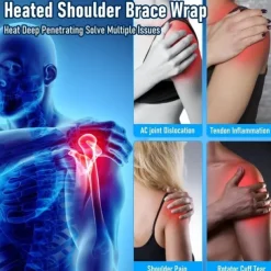 USB Electronic Heated Shoulder Wrap Men Women Adjustable Heating Pad Shoulder Support Brace Hot Therapy Pain Relief Recovery