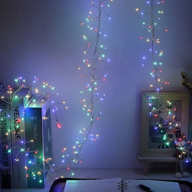 USB Firecracker String Lights with Remote Control, 100/200 LED Copper Wire Fairy Lights for Christmas, Weddings, and Home Decor