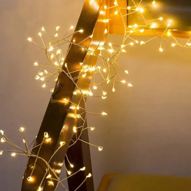 USB Firecracker String Lights with Remote Control, 100/200 LED Copper Wire Fairy Lights for Christmas, Weddings, and Home Decor