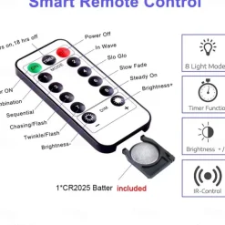 USB Firecracker String Lights with Remote Control, 100/200 LED Copper Wire Fairy Lights for Christmas, Weddings, and Home Decor