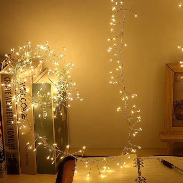 USB Firecracker String Lights with Remote Control, 100/200 LED Copper Wire Fairy Lights for Christmas, Weddings, and Home Decor