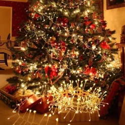 USB Firecracker String Lights with Remote Control, 100/200 LED Copper Wire Fairy Lights for Christmas, Weddings, and Home Decor