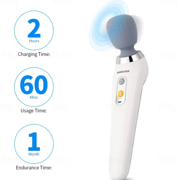 USB Handheld Electric Wand Massager High Frequency Vibration Body Neck Back Muscle Relax Vibrating Deep Tissue Massage Machine