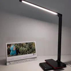 USB LED Desk Lamp Light Eye Protection Mobile phone Wireless Charger Charging Port Study Room Office DC 5V 5 Stop Brightness Adjustment