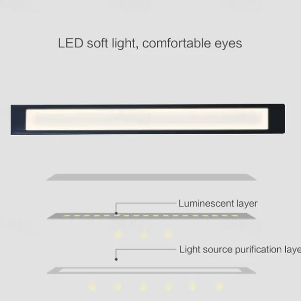 USB LED Desk Lamp Light Eye Protection Mobile phone Wireless Charger Charging Port Study Room Office DC 5V 5 Stop Brightness Adjustment