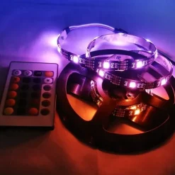 USB LED Strip Light with Remote Control RGB Flexible Strip Light Multicolor for Desk Decor Screen TV Background Lighting