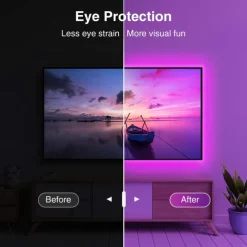 USB LED Strip Light with Remote Control RGB Flexible Strip Light Multicolor for Desk Decor Screen TV Background Lighting