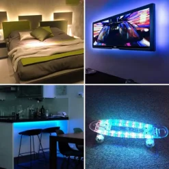 USB LED Strip Light with Remote Control RGB Flexible Strip Light Multicolor for Desk Decor Screen TV Background Lighting