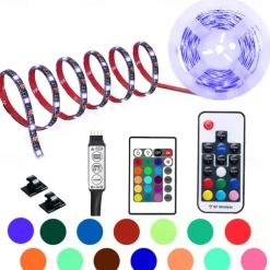 USB Led Strip Lights RGB Color Light Bar 14-95 inch TV Backlight Tit Including 24 Key IR 17 Key RF Controller PC Display Bedroom Game room Home Theater Atmosphere Light DC5V