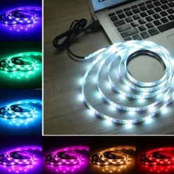 USB Led Strip Lights RGB Color Light Bar 14-95 inch TV Backlight Tit Including 24 Key IR 17 Key RF Controller PC Display Bedroom Game room Home Theater Atmosphere Light DC5V