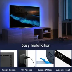 USB Led Strip Lights RGB Color Light Bar 14-95 inch TV Backlight Tit Including 24 Key IR 17 Key RF Controller PC Display Bedroom Game room Home Theater Atmosphere Light DC5V